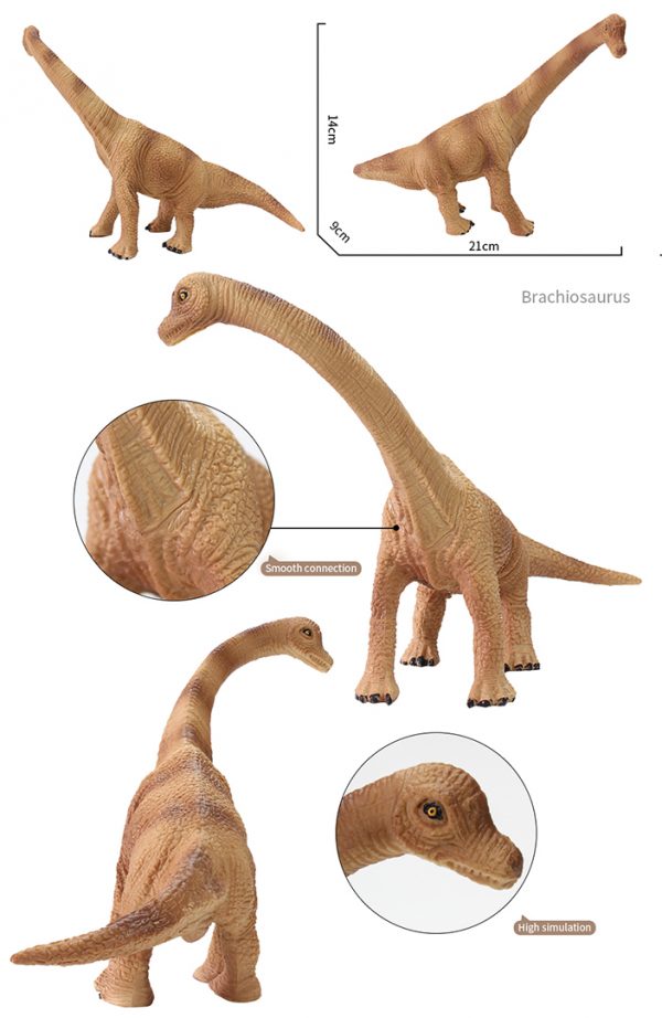 9” Realistic plastic dinosaur toy set