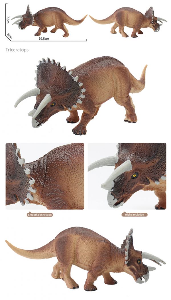 9” Realistic plastic dinosaur toy set