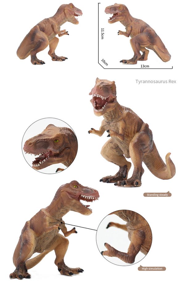 9” Realistic plastic dinosaur toy set