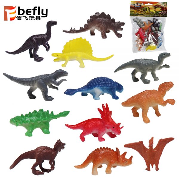 12pcs assorted plastic dinosaur toys set
