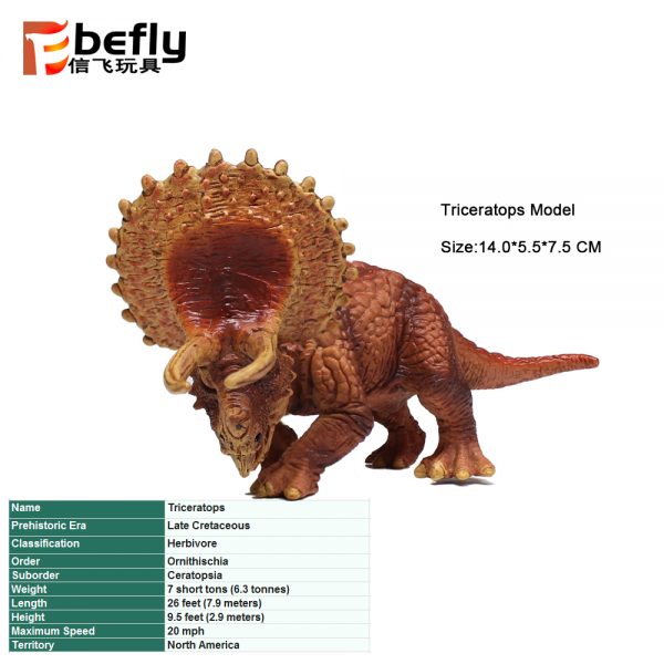 Mini triceratops solid plastic dinosaur model toy