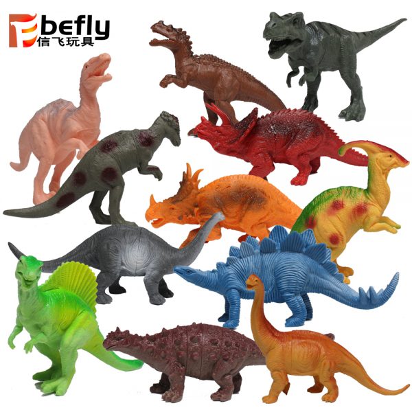 12pcs assorted plastic dinosaur toys set