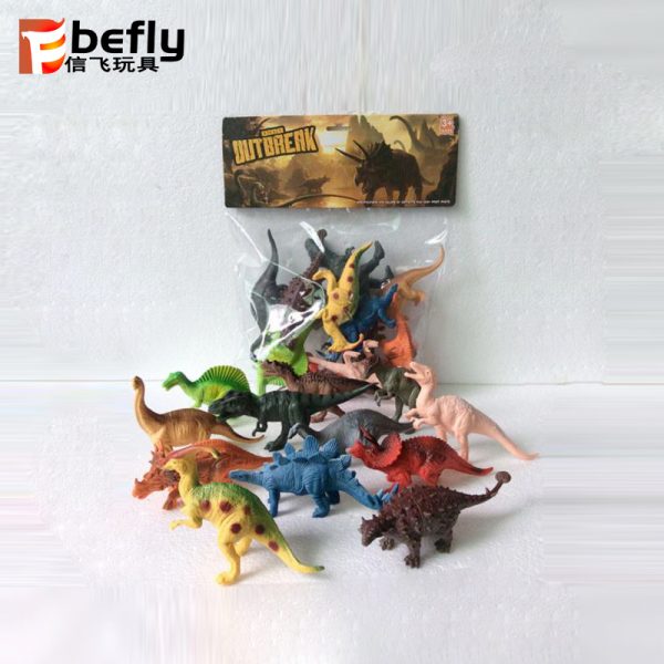 12pcs assorted plastic dinosaur toys set