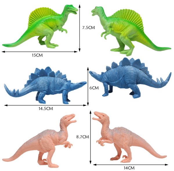12pcs assorted plastic dinosaur toys set