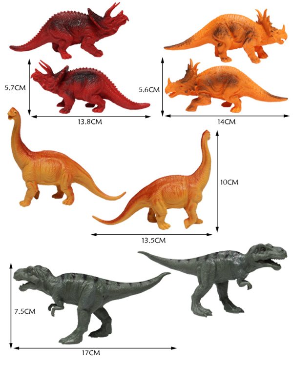 12pcs assorted plastic dinosaur toys set