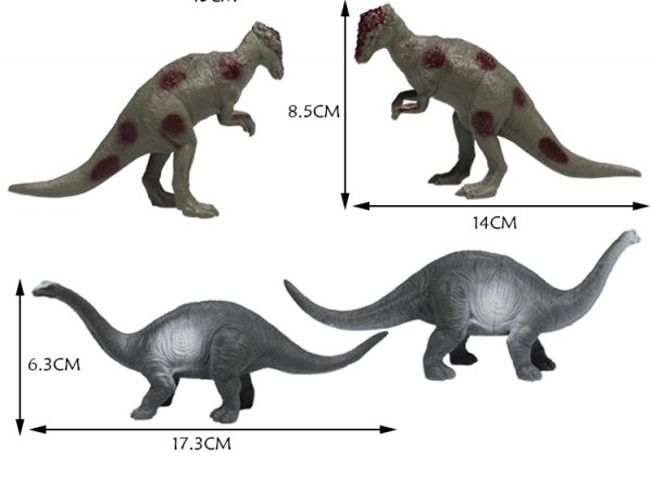 12pcs assorted plastic dinosaur toys set
