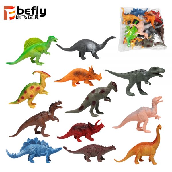 12pcs assorted plastic dinosaur toys set