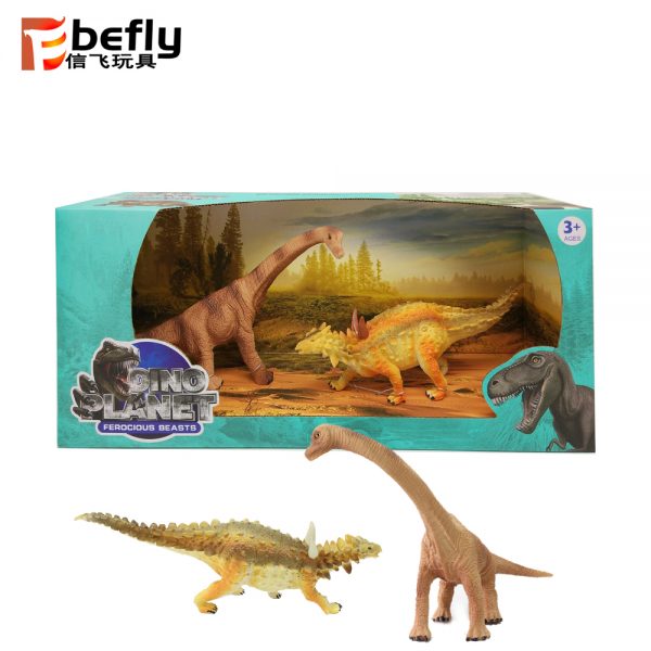9” Realistic plastic dinosaur toy set