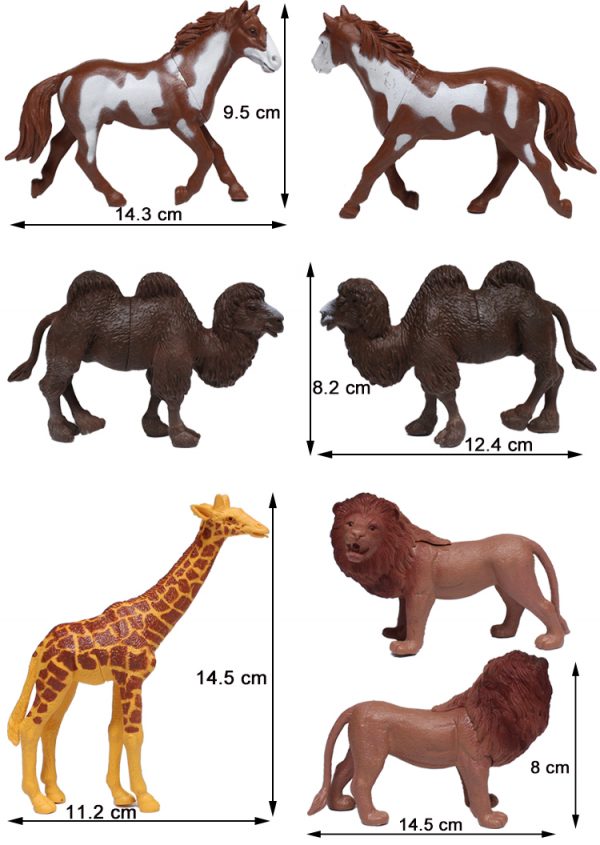 4pcs Hollow plastic wild animals model toy