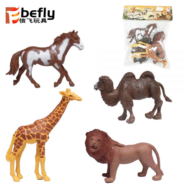 4pcs Hollow plastic wild animals model toy