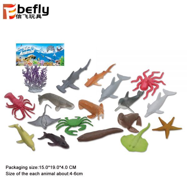18pcs Plastic mini sea animal toy