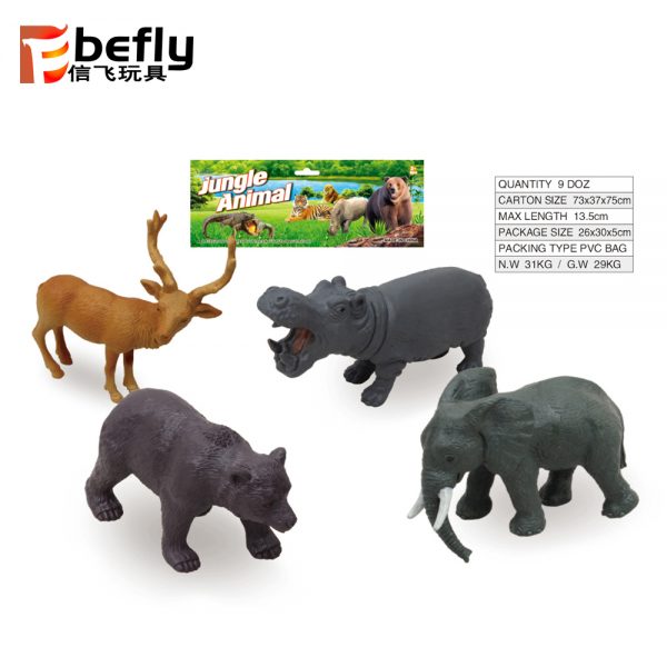 Hollow plastic jungle animal small model toy