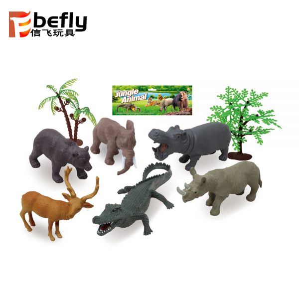Hollow plastic jungle animal small model toy