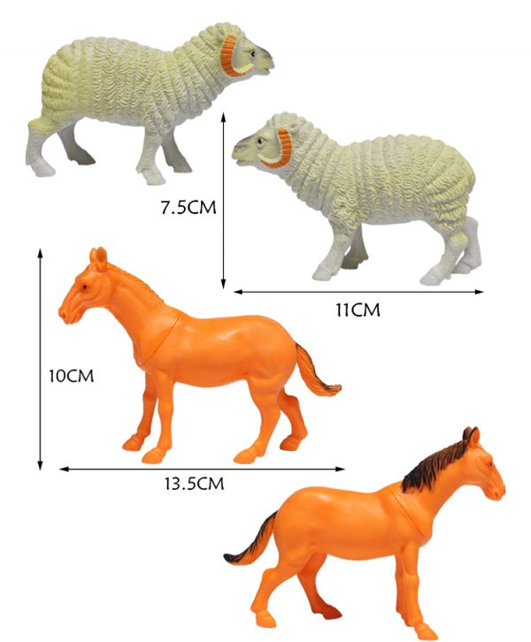 4pcs Hollow plastic farm animal toys