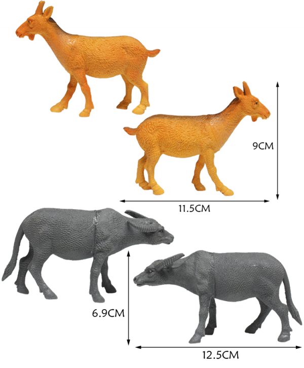 4pcs Hollow plastic farm animal toys