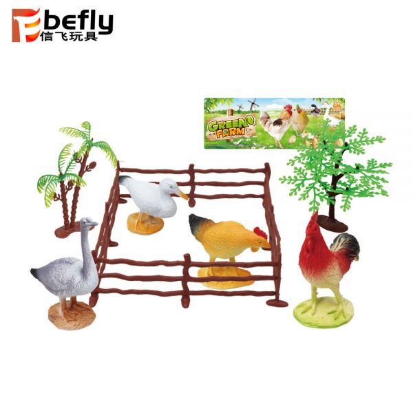 Rooster hen goose duck ranch plastic farm animal model toy