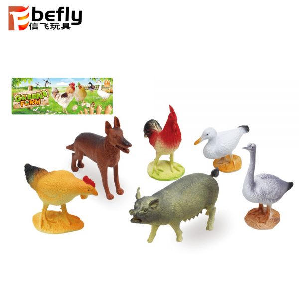 6pcs Hollow realistic farm animal toys set