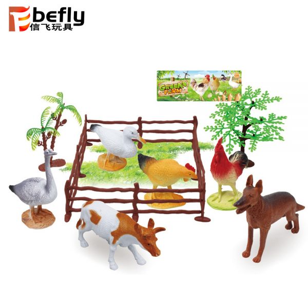 6 kinds hollow plastic little farm animal toys set