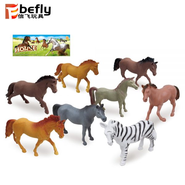 8 kinds horse hollow plastic farm animal toy