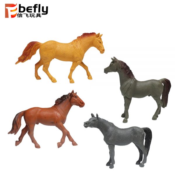 4 kinds horse hollow plastic farm animal toy