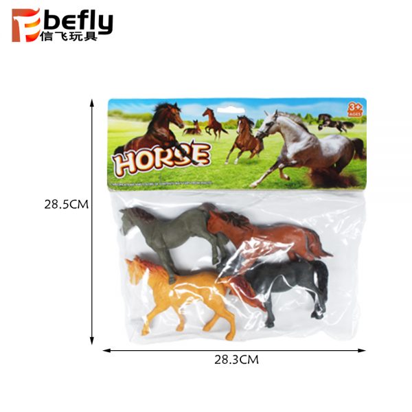 4 kinds horse hollow plastic farm animal toy