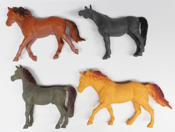 4 kinds horse hollow plastic farm animal toy