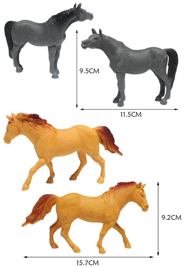 4 kinds horse hollow plastic farm animal toy