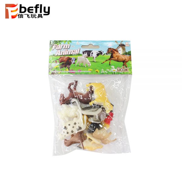 12pcs Plastic solid mini farm animal toy