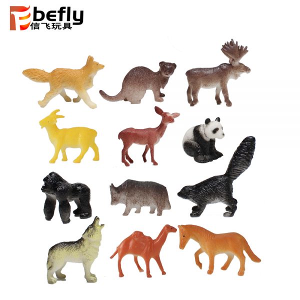 12pcs wild animals model plastic small toy