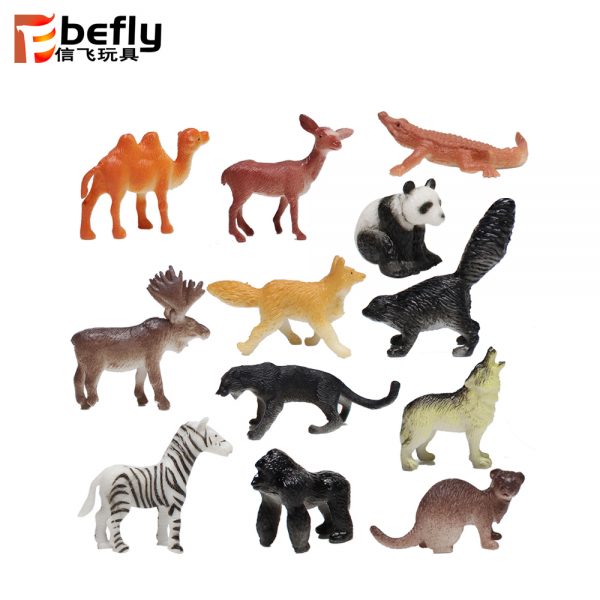 12pcs Wild animals plastic small toy