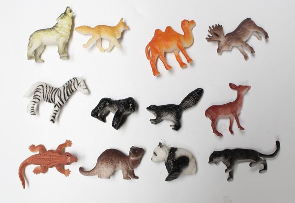 12pcs Wild animals plastic small toy