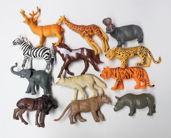 12pcs Hollow forest animals plastic model toy set