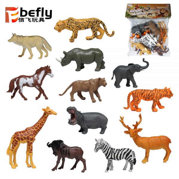 12pcs Hollow forest animals plastic model toy set