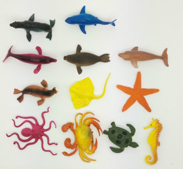 12 Kinds of plastic sea animal model toy set