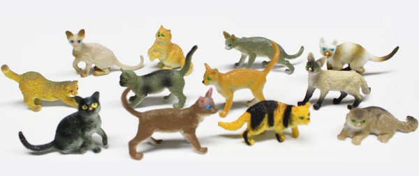 12PCS Plastic animal figurines cat