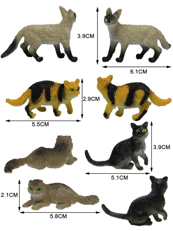 12PCS Plastic animal figurines cat