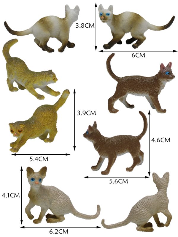 12PCS Plastic animal figurines cat