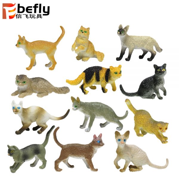 12PCS Plastic animal figurines cat