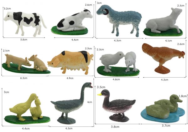 12 Kinds of cow farm animal model toys