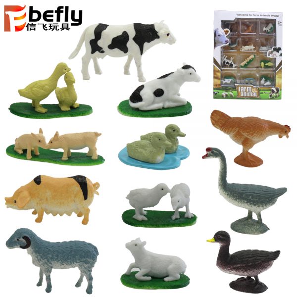 12 Kinds of cow farm animal model toys