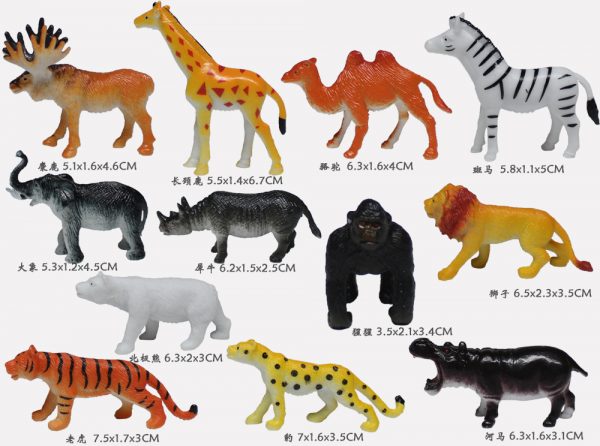 12pcs Wild animals plastic model toy set