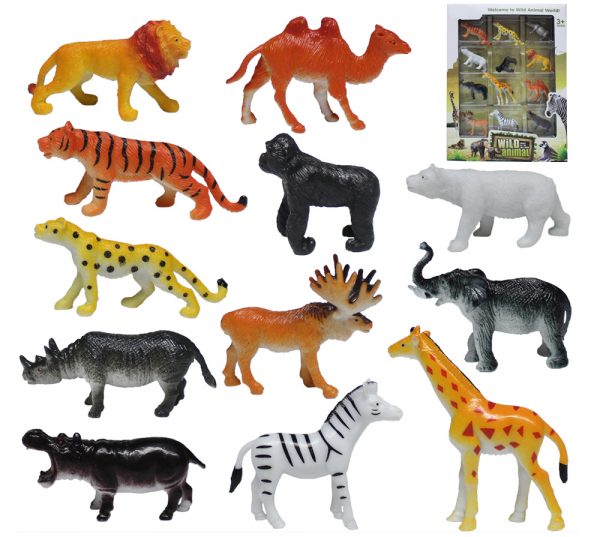 12pcs Wild animals plastic model toy set