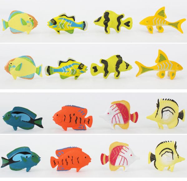 12 kinds mixed mini Tropical fishes model plastic fish toy