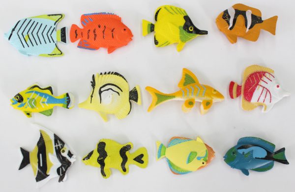 12 kinds mixed mini Tropical fishes model plastic fish toy