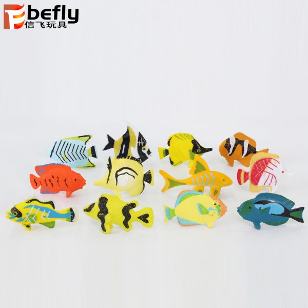 12 kinds mixed mini Tropical fishes model plastic fish toy