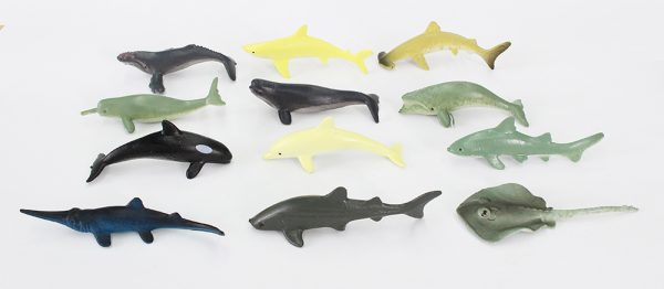12 kinds of Shark plastic deep ocean animal model small toy