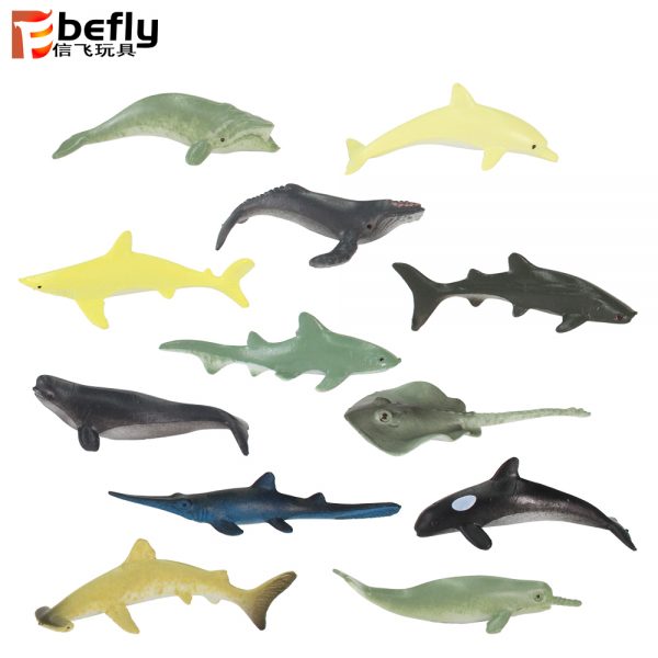 12 kinds of Shark plastic deep ocean animal model small toy