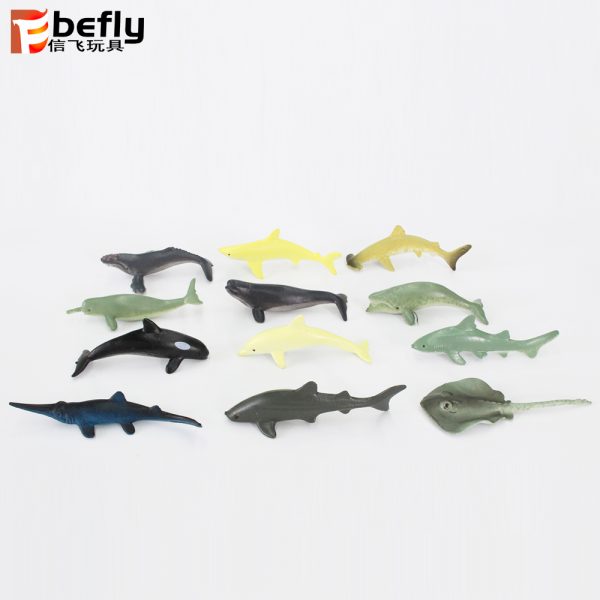 12 kinds of Shark plastic deep ocean animal model small toy