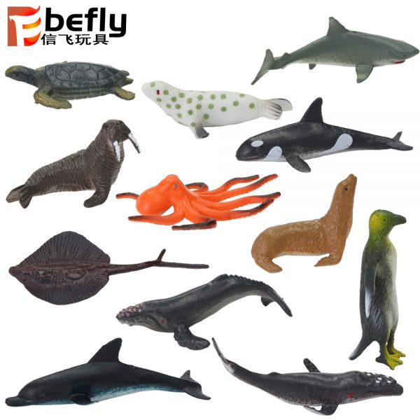 12 kinds of plastic marine animal model toy set