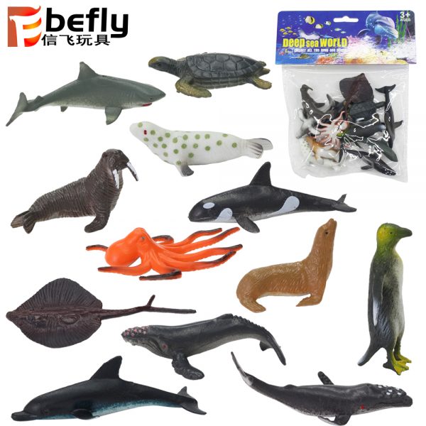 12 kinds of plastic marine animal model toy set